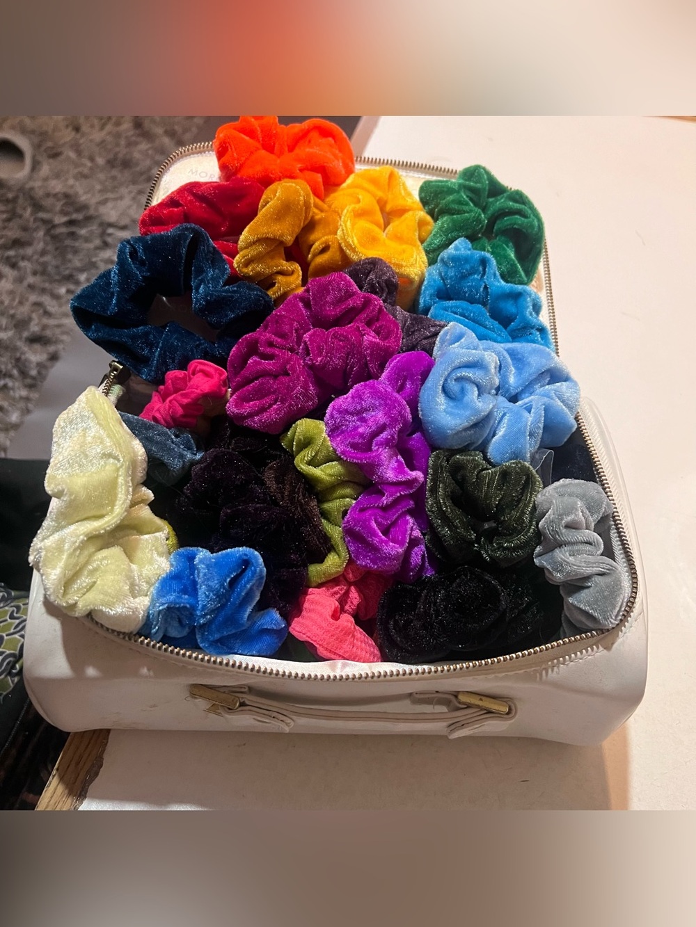 Rainbow assortment Velvet Scrunchie Bundle - Multicolor Fashion Hair Accessories
